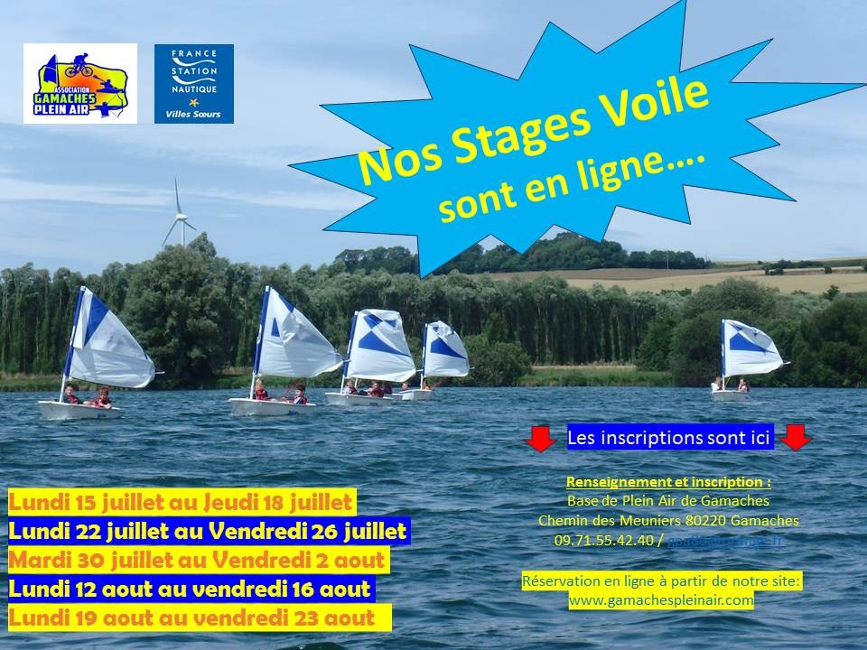 Nos Stages Voile sont en ligne 